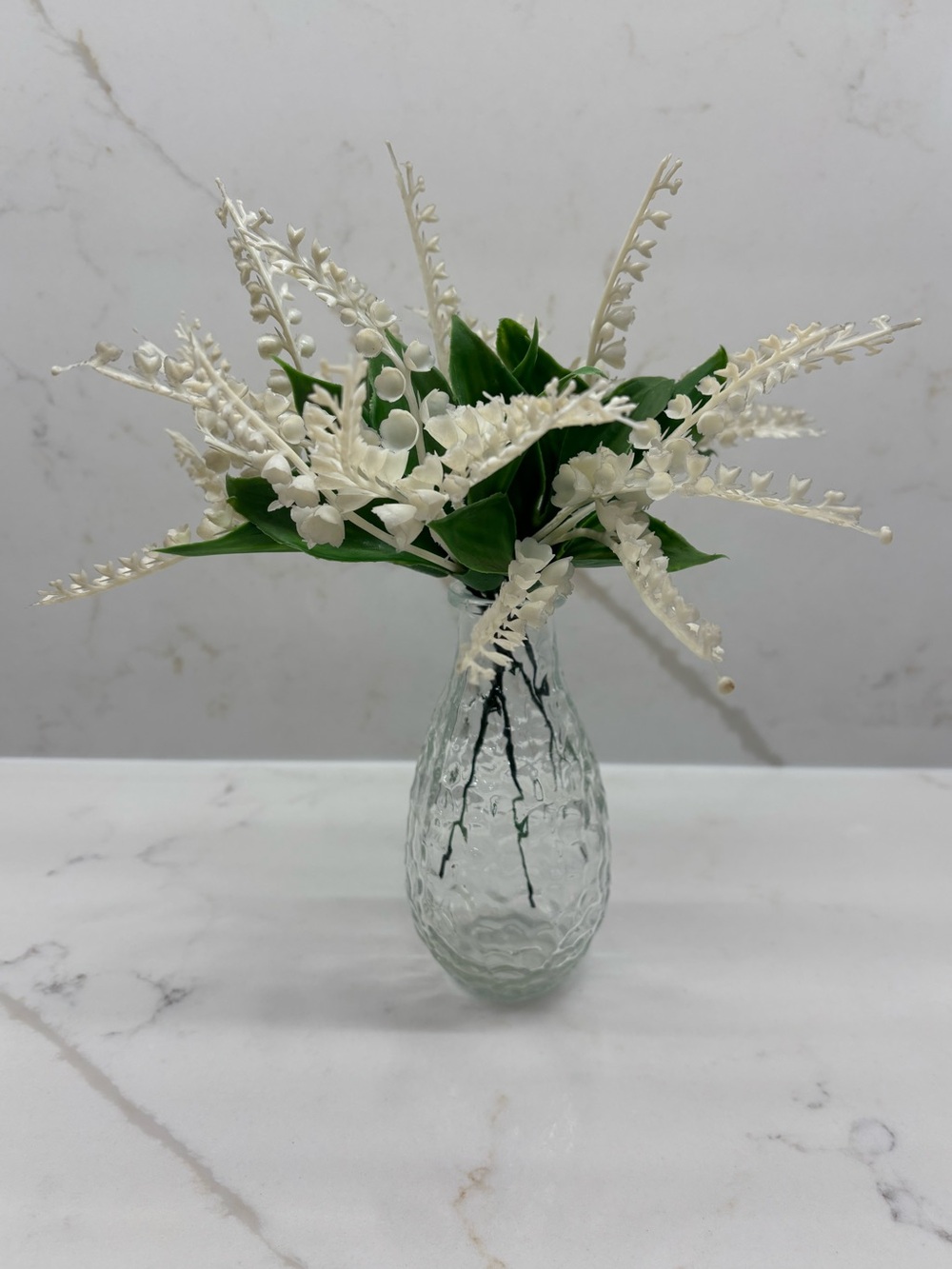 5 Vintage White Lily of the Valley Artificial Floral Stems